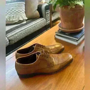 Canali Made in Italy Cognac Leather Derby Shoes EU 40 / US 7 – Classic Dress